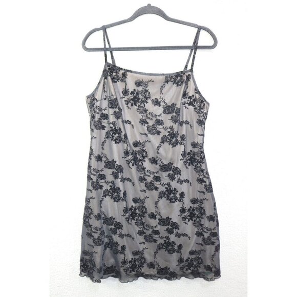 Shein Curve Black Velvet Burnout Strappy Dress-Size 1X-Whimsigoth-New w/Tags - Picture 1 of 12